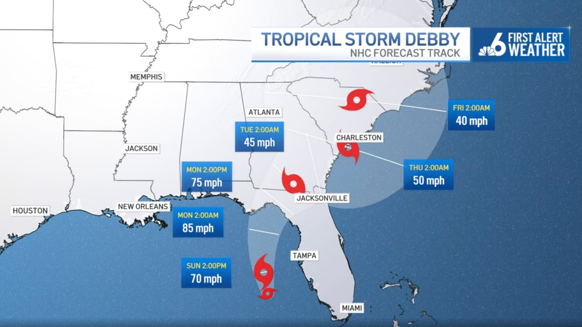 Hurricane Debby expected to strengthen rapidly near Florida NECN